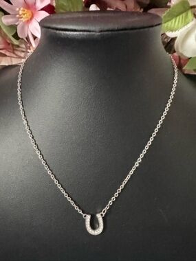 Brighton Horseshoe Crystal Necklace – Silver Tone Lucky Charm